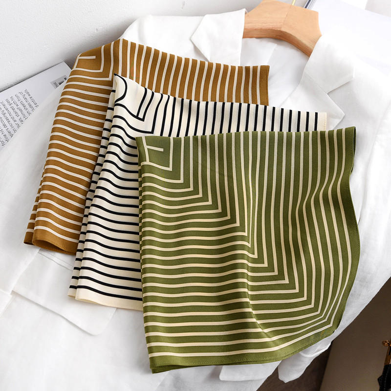 Silk Tie Striped - Şerit baskı 100% ipek boyun kafa
