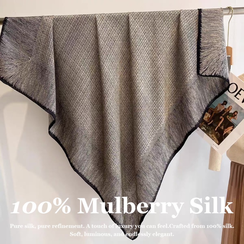 Pashmina Wrap Large - Büyük Boy 110x110cm Gerçek İpek Eşarp