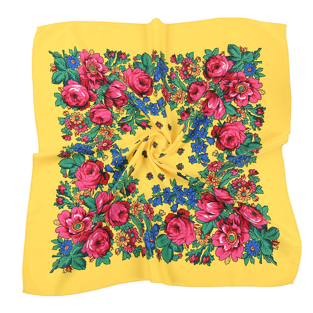 Bandana Cotton - 70*70 cm Rus Tarzı Kare Eşarp