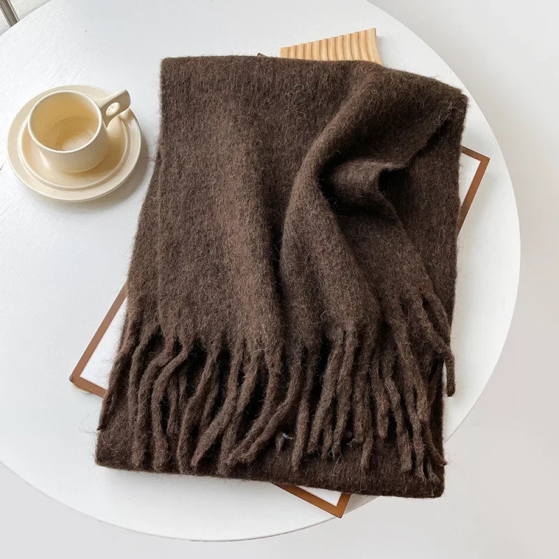 Muffler Men Wool - Eşarp Bayan Sonbahar Kış Düz Basit
