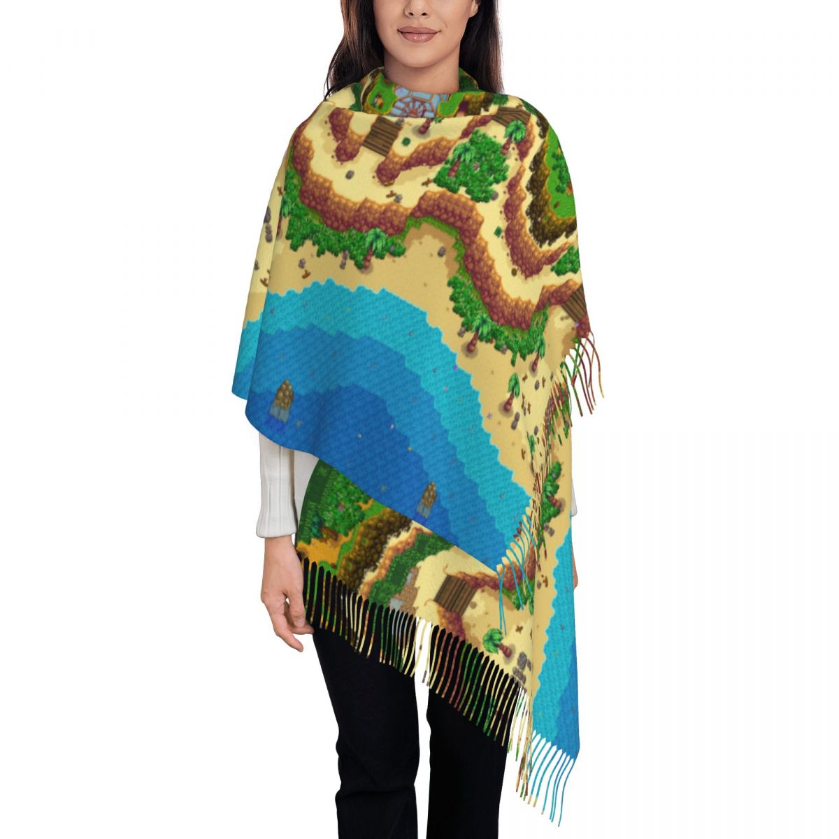 Pashmina Wrap Large - Stardew Valley Harita Eşarp Kadınlar için