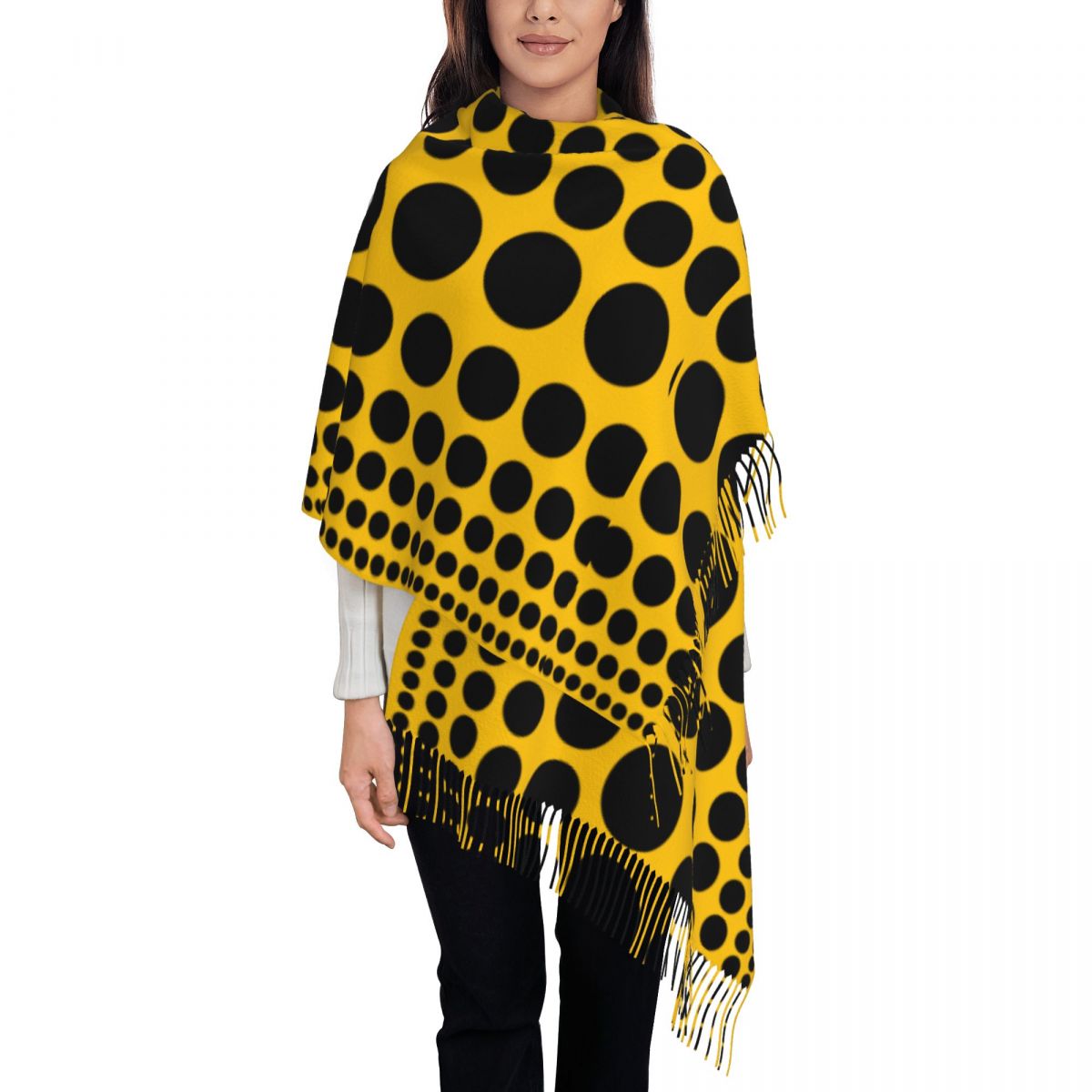 Infinity Scarf Knit - Kadınlar için Infinity Polka Dots eşarp