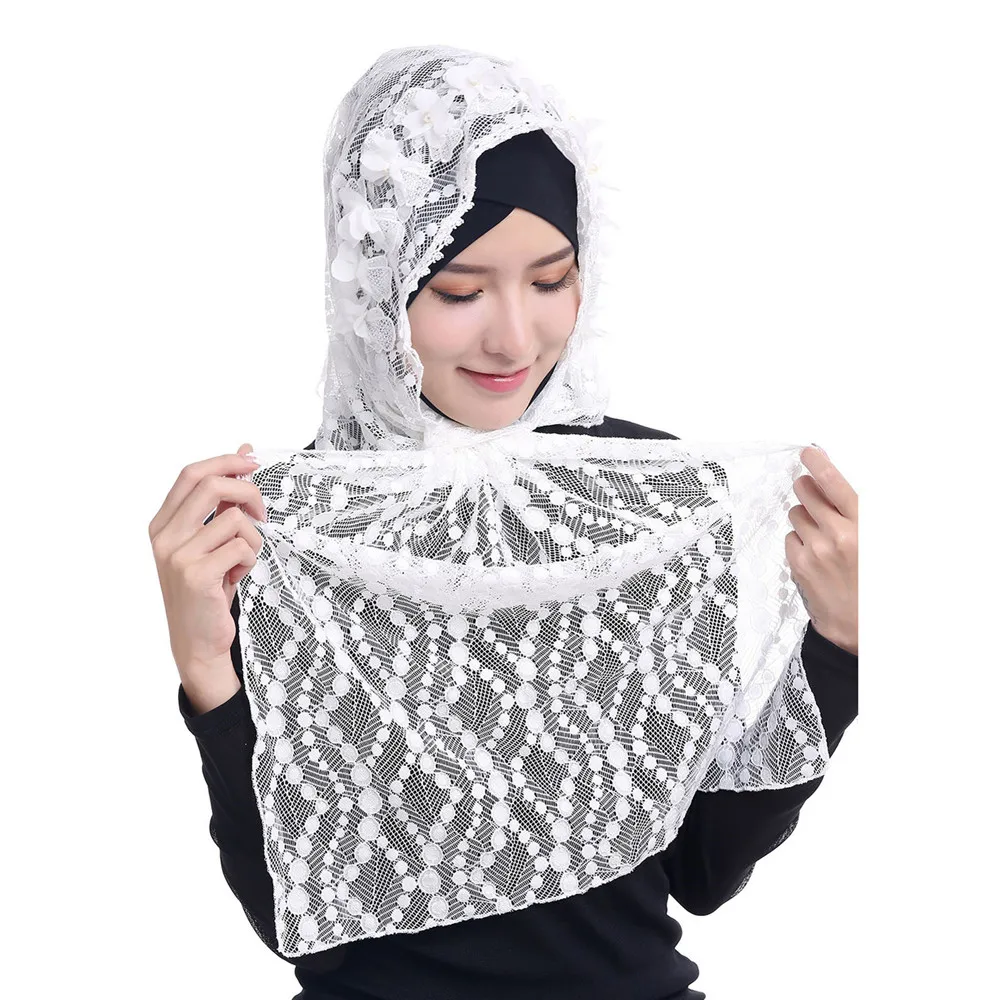 Stole Wedding Shawl - Saf Renk Nefes Alabilen Kadın Dantel