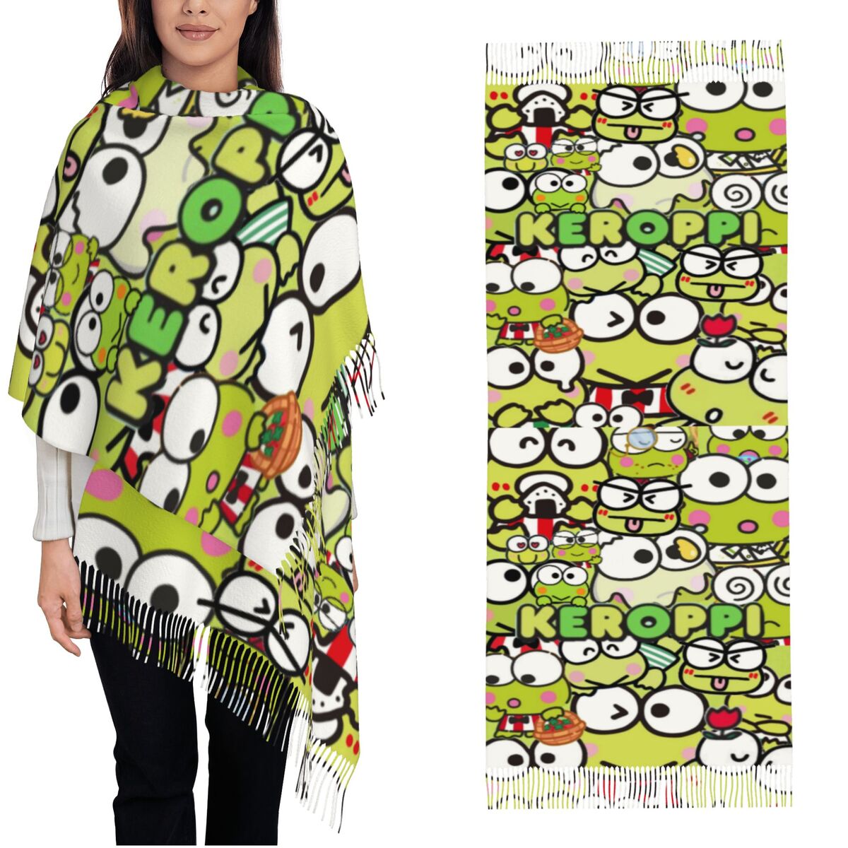 Pashmina Wrap Large - Kero Kero Keroppis Kadınlar için Kışlık