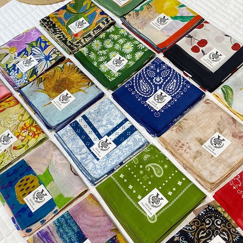 Bandana Cotton - % 100% Pamuk Kare Eşarp Kadınlar