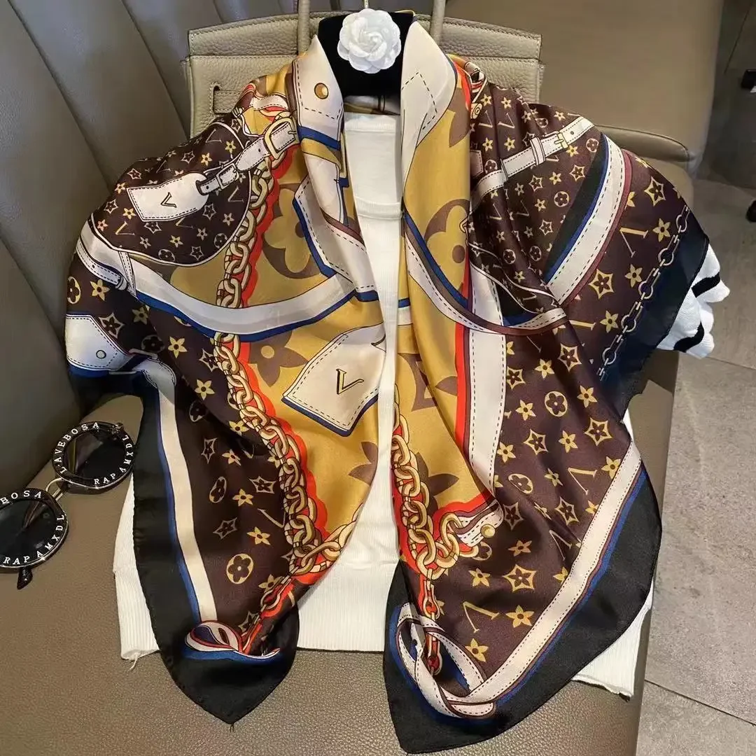 Silk Tie Striped - Hafif lüks 90'lık ipek eşarp, siyah