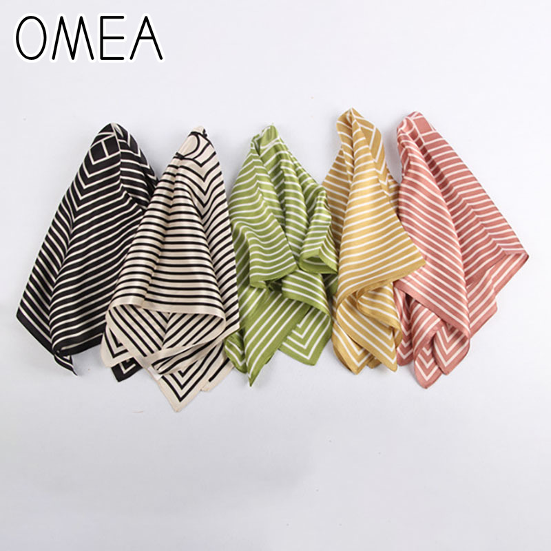 Silk Tie Striped - OMEA 100% gerçek ipek eşarp kadın