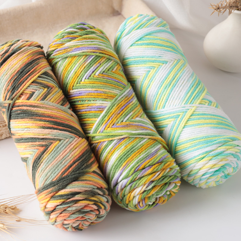 Woven Scarf Blanket - 300g Halo Boyalı 5-Strand Boyalı Süt