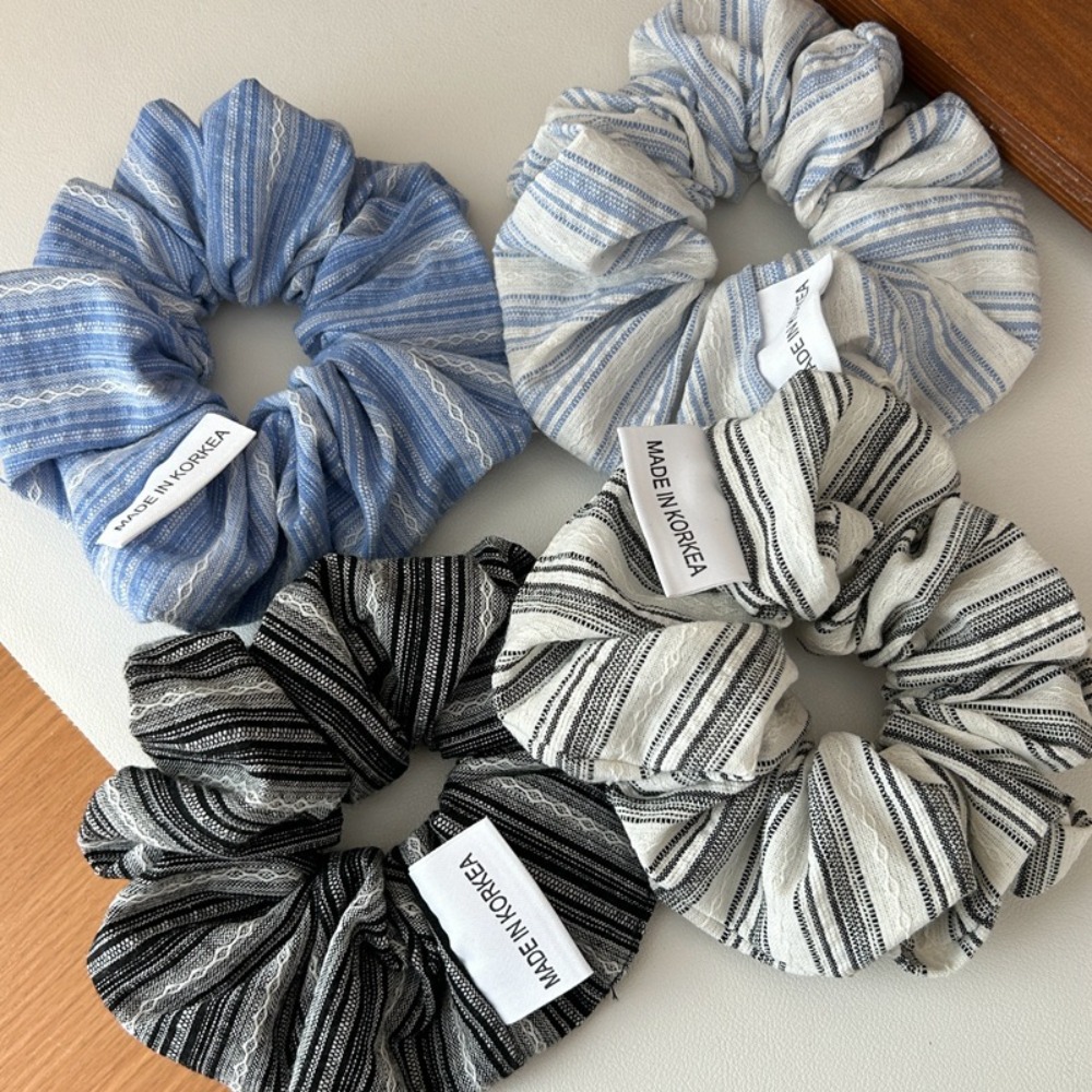 Silk Tie Striped - 2025 Kore Moda Çizgili Saç Lastikleri