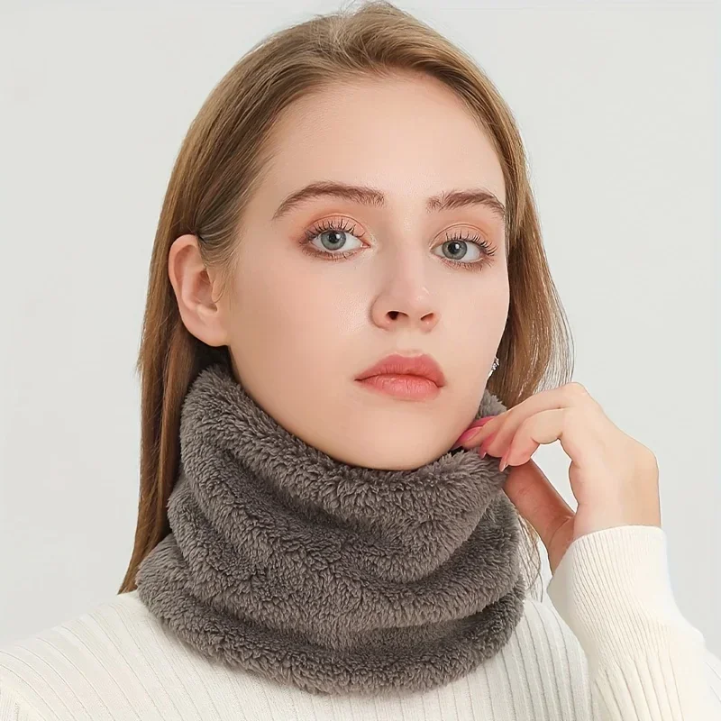 Infinity Scarf Knit - Rüzgar geçirmez peluş sonsuzluk eşarp düz