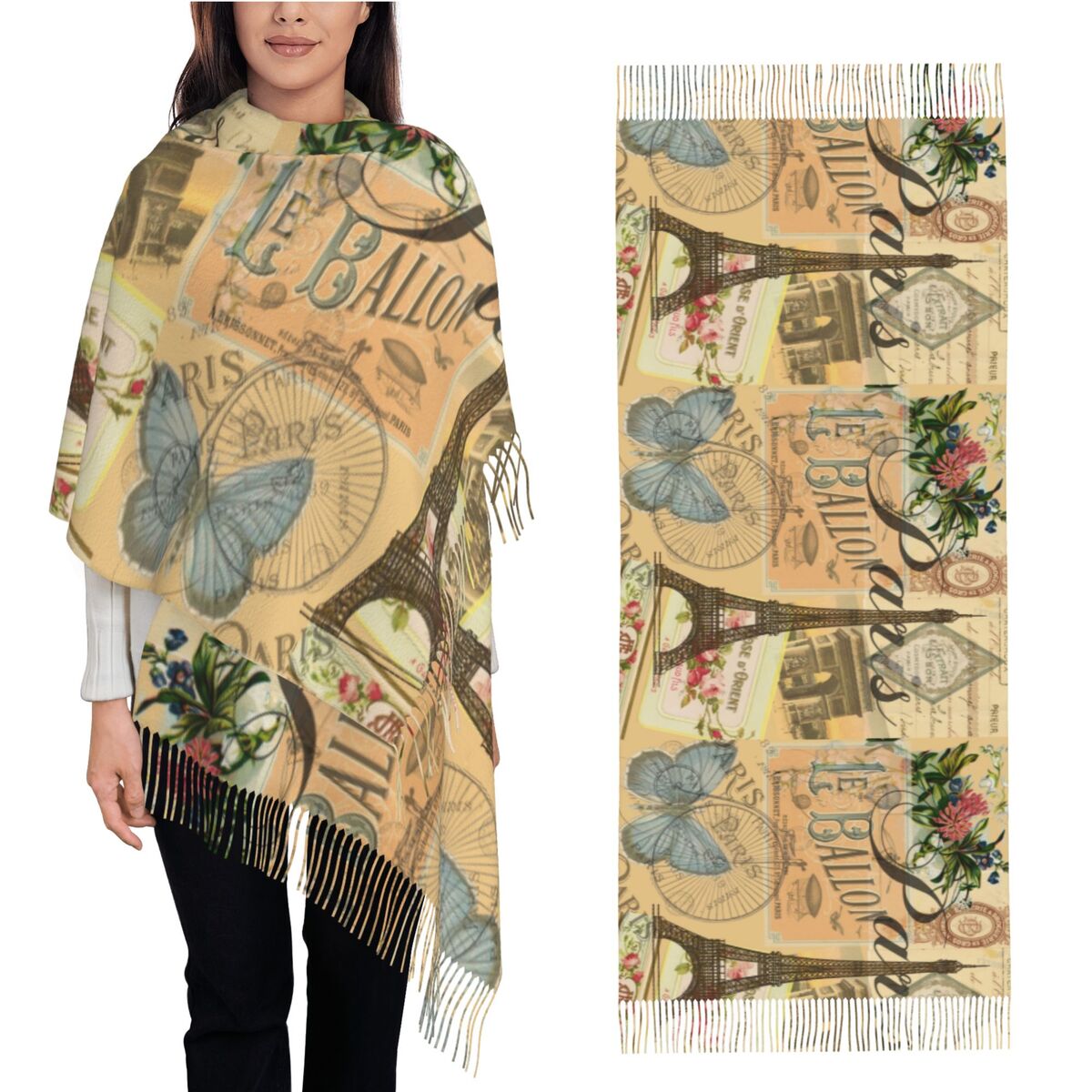 Pashmina Wrap Large - Şal Wrap Kadınlar Kış Büyük Uzun