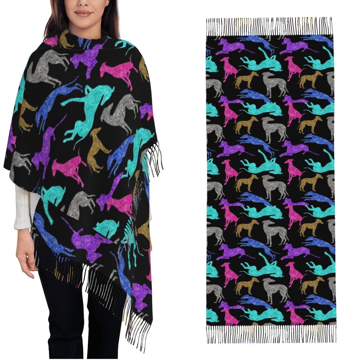Pashmina Wrap Large - Greyt Greyhound Combo Eşarp Sıcak Şal