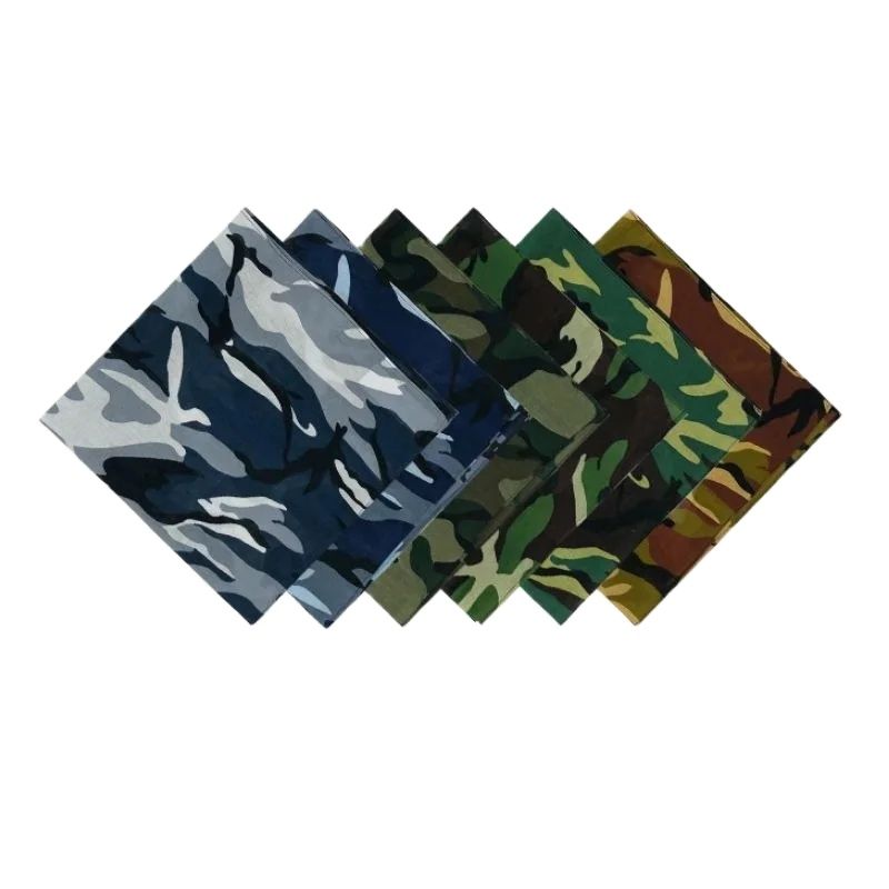 Bandana Cotton - 53x53cm açık kamuflaj Bandana sokak Hip-hop