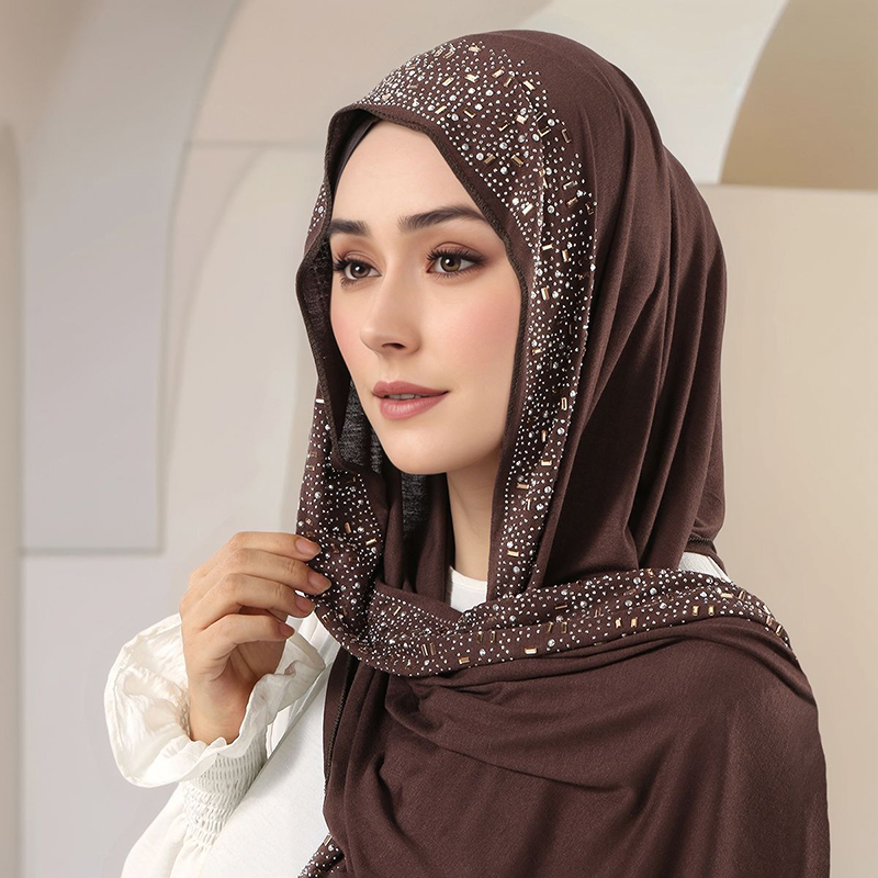 Bandana Cotton - Ramazan Müslüman Işıltılı Rhinestone Jersey Pamuklu