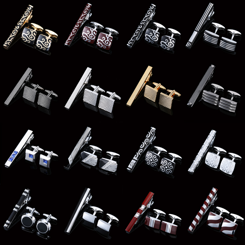 Tie Bar Set Gift - Yüksek kalite manşet ve kravat klip