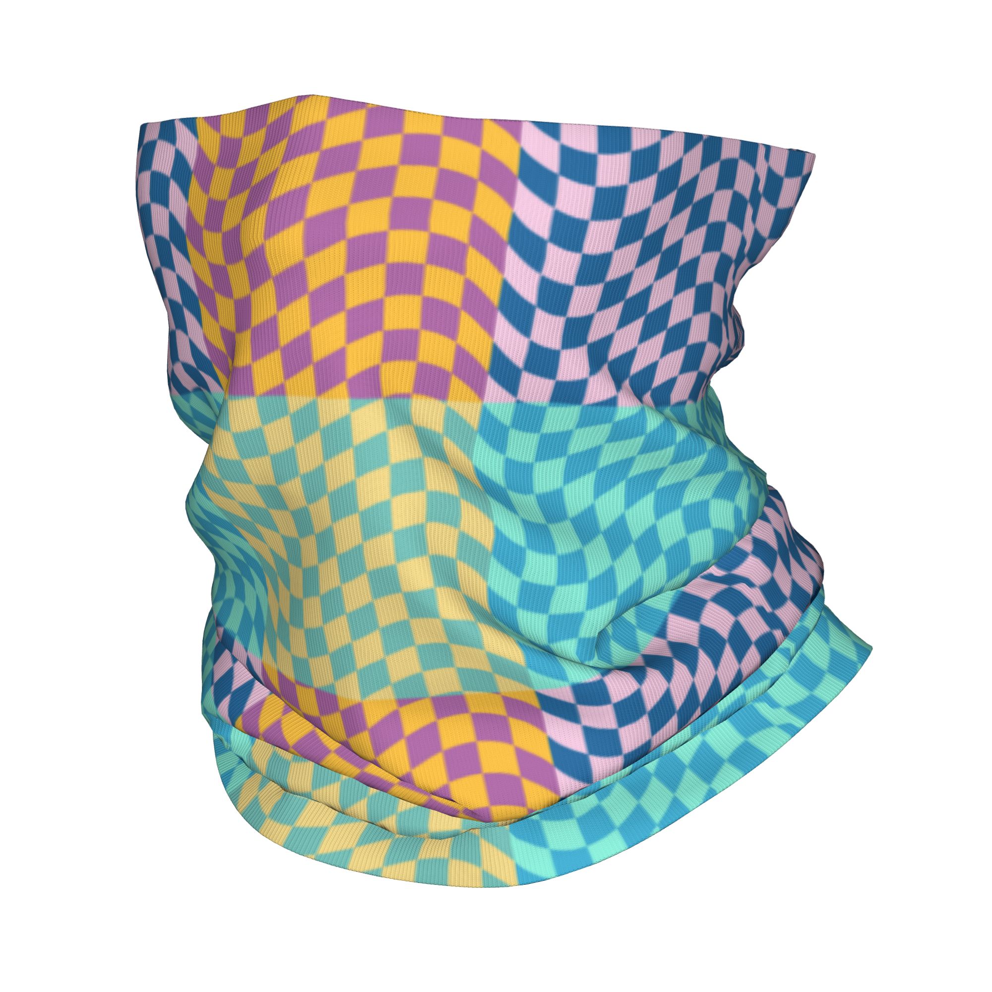 Neck Warmer Tube - Özel Renkli Kareli Bandana Boyunluk Rüzgar