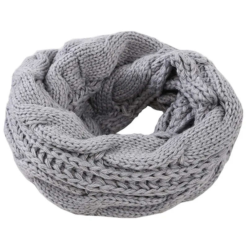 Infinity Scarf Knit - Erkek Kadın Erkek Kız Kalın Nervürlü