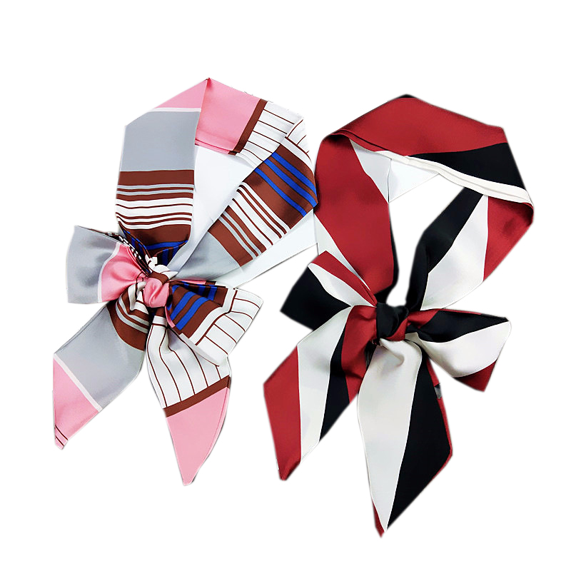 Silk Tie Striped - ÜST Küçük Uzun Ipek Atkısı Kadınlar