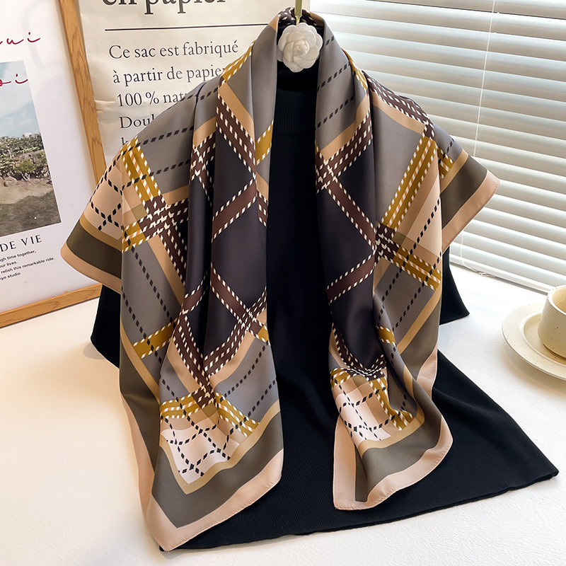 Silk Tie Striped - Yeni yazlık baskılı dimi ipek kare