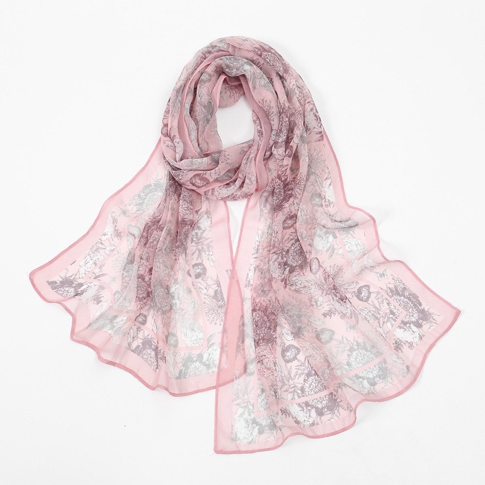 Face Scarf Mask - Yeni Zarif Tasarım Şifon Eşarp Baskı