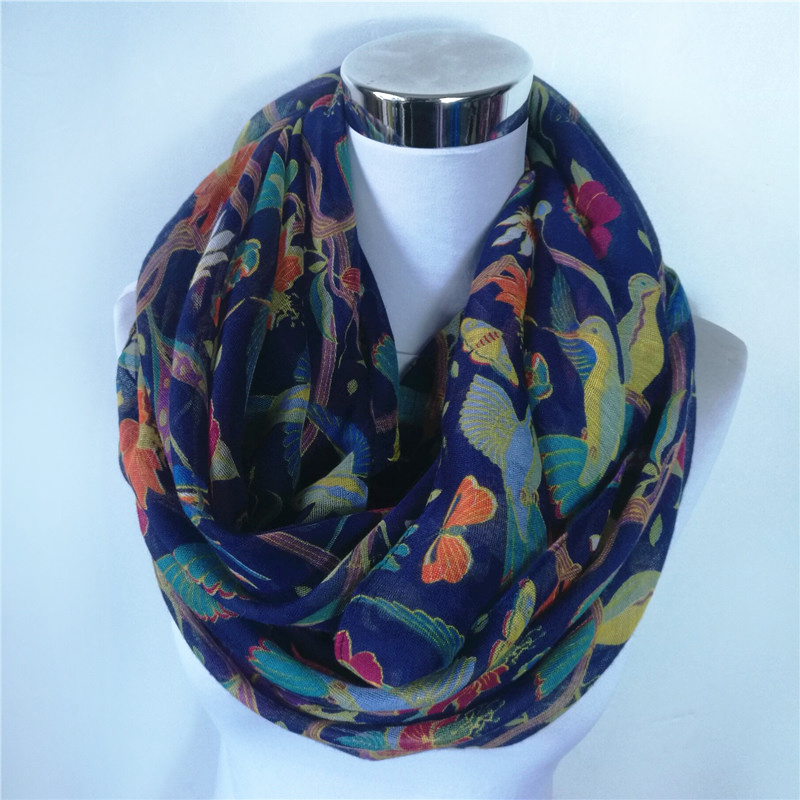 Yeni Saksağan Kuş baskı Viskon - Infinity Scarf Knit incelemesi ve fiyatı