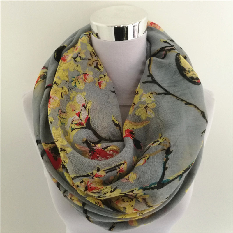 Yeni Saksağan Kuş baskı Viskon - Infinity Scarf Knit incelemesi ve fiyatı