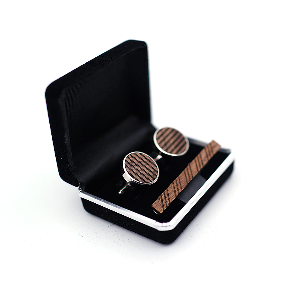 Yüksek kaliteli ahşap manşet l - Tie Bar Set Gift incelemesi ve fiyatı