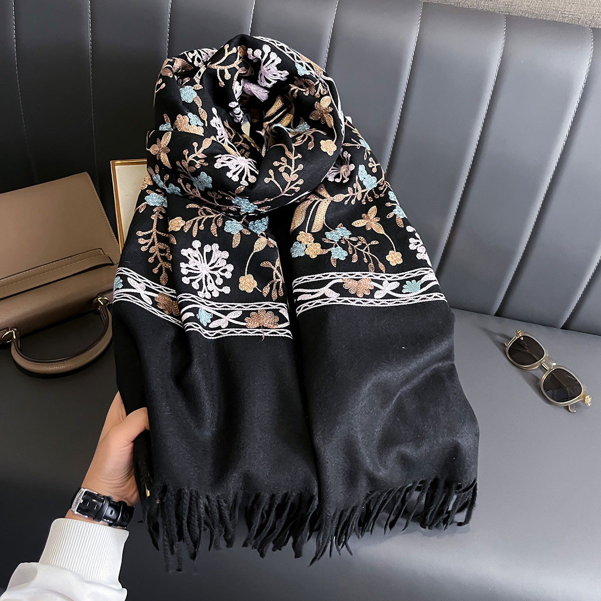 Yeni Kış Sıcak Kaşmir Eşarp Ka - Woven Scarf Blanket incelemesi ve fiyatı