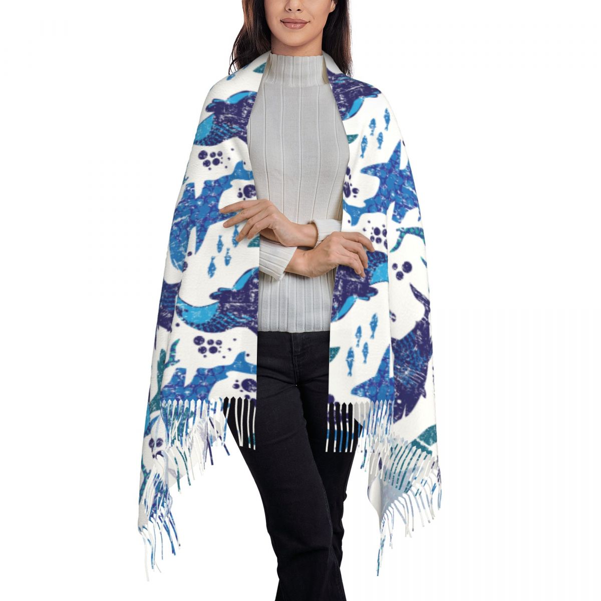 Köpekbalığı Sualtı Dünyası Oky - Pashmina Wrap Large incelemesi ve fiyatı