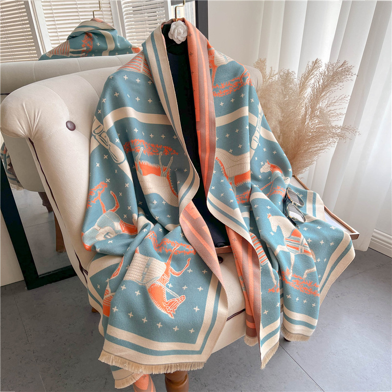 Lüks At Baskı Kalın Kaşmir Bat - Woven Scarf Blanket incelemesi ve fiyatı
