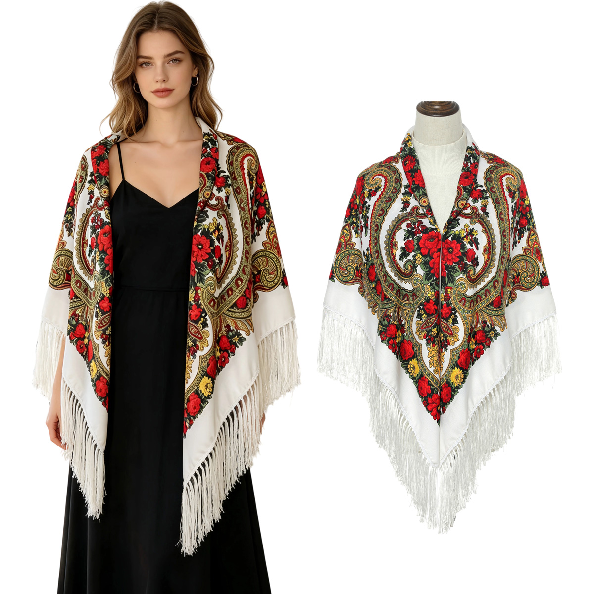 130 cm Yeni Rus Kare Eşarp Kad - Woven Scarf Blanket incelemesi ve fiyatı