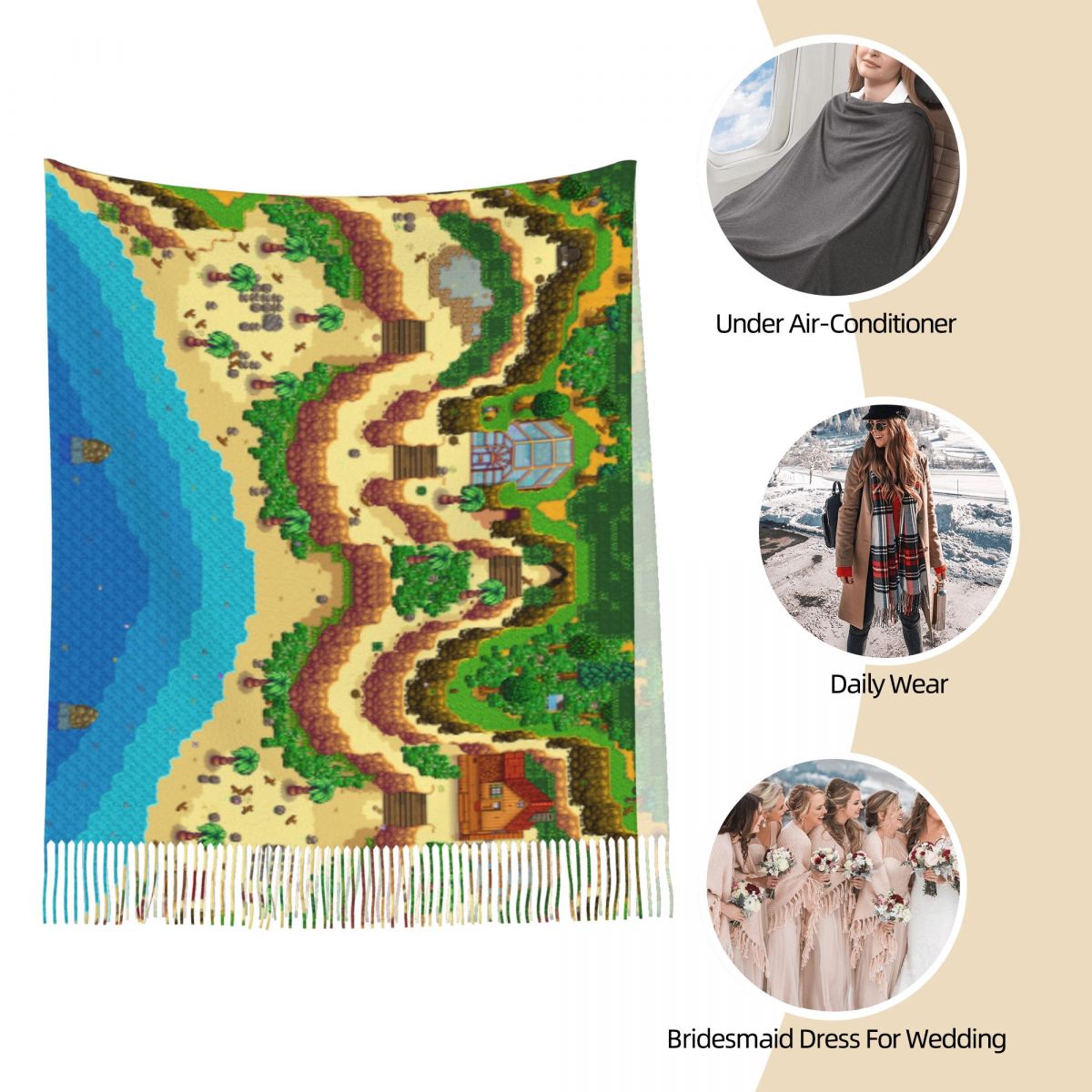 Stardew Valley Harita Eşarp Ka - Pashmina Wrap Large incelemesi ve fiyatı