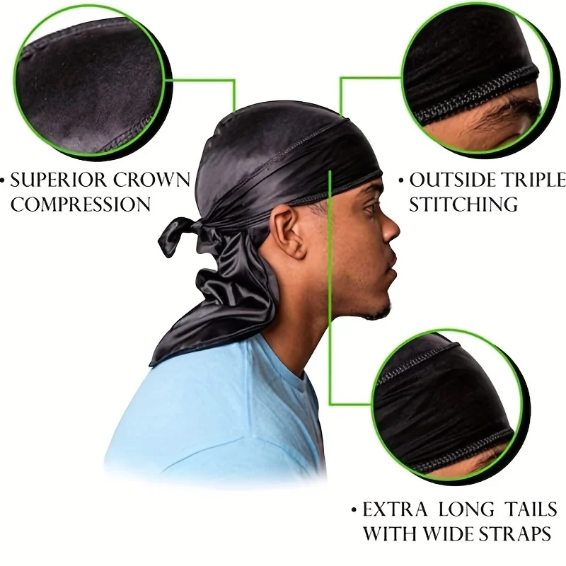 Erkek İpek Durag Bone Bandana  - Bandana Doo Rag incelemesi ve fiyatı