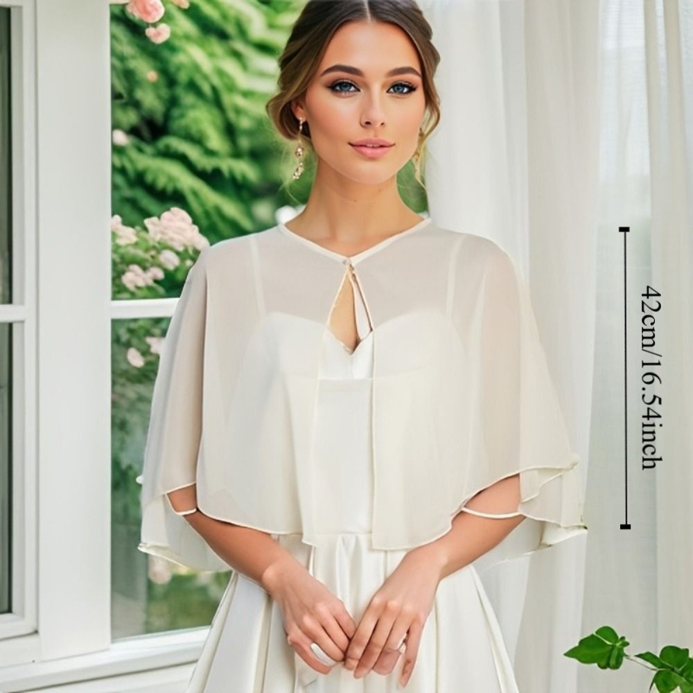 Vintage Şeffaf Şifon Capelet H - Stole Wedding Shawl incelemesi ve fiyatı