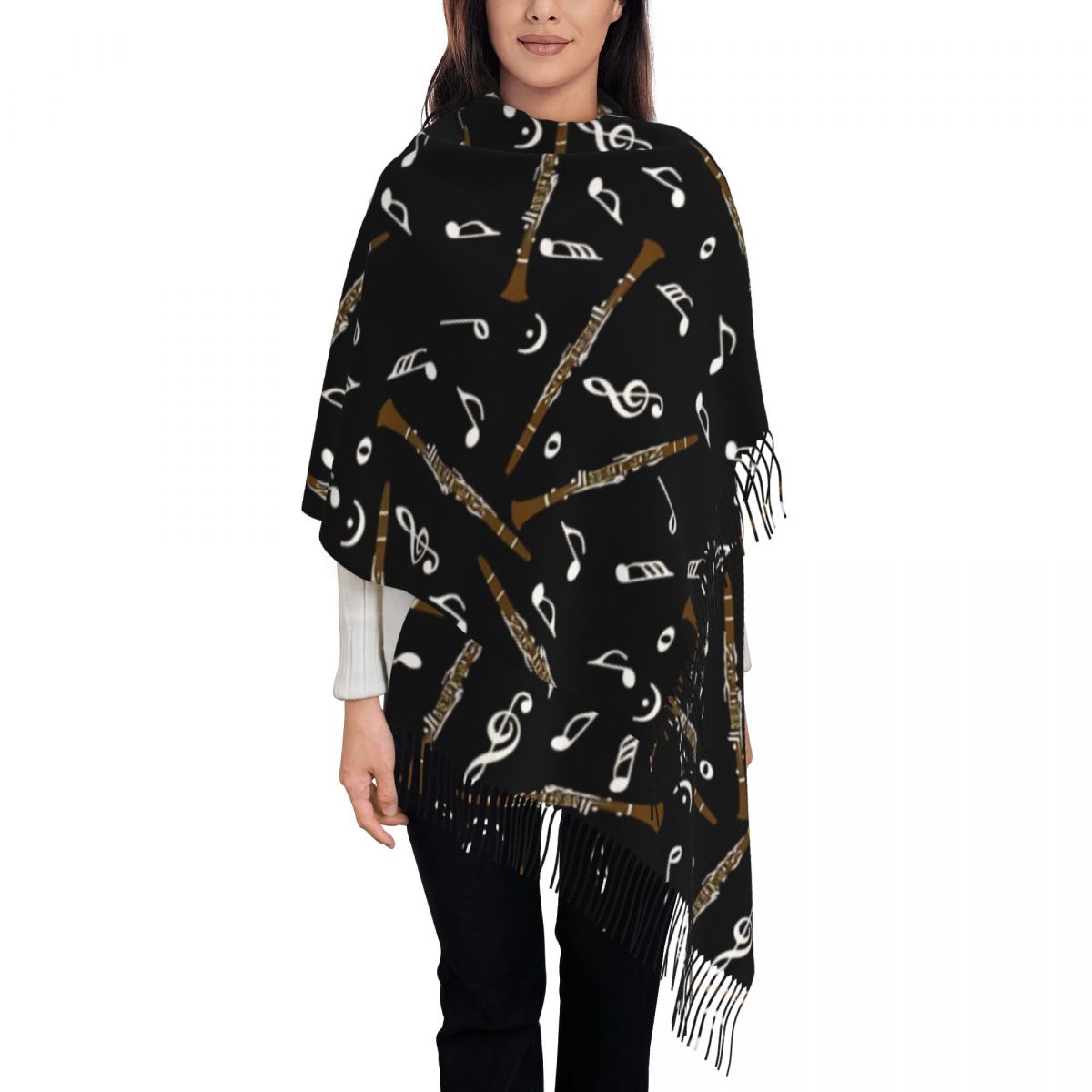 Püsküllü Kadın Eşarpı Klarnet  - Pashmina Wrap Large incelemesi ve fiyatı