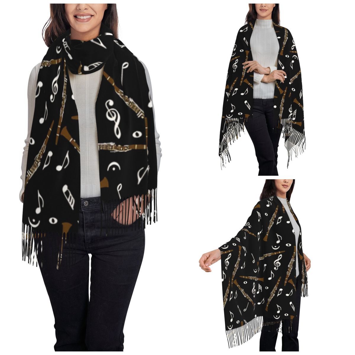 Püsküllü Kadın Eşarpı Klarnet  - Pashmina Wrap Large incelemesi ve fiyatı