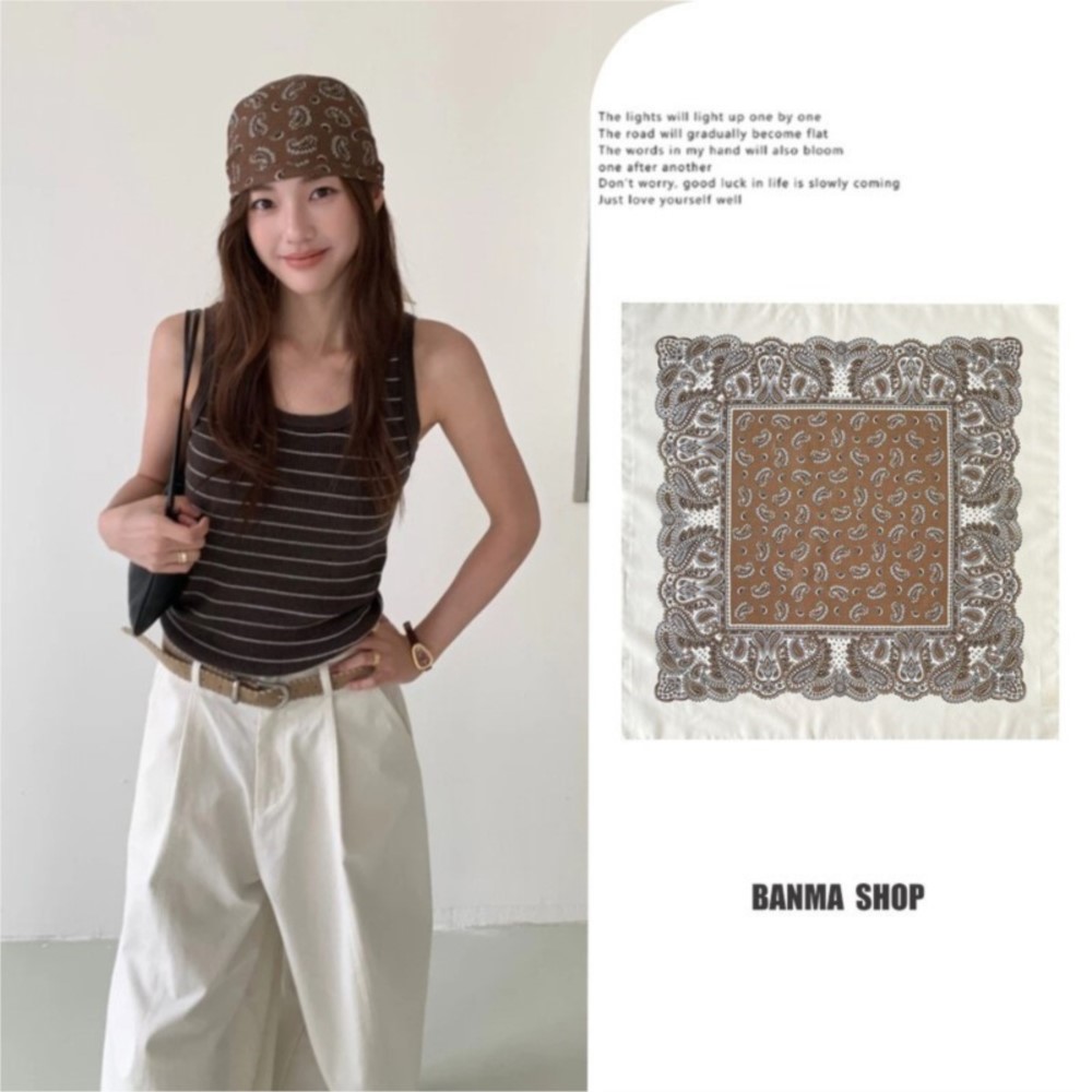 70cm Retro Paisley Kare Eşarp  - Bandana Cotton incelemesi ve fiyatı