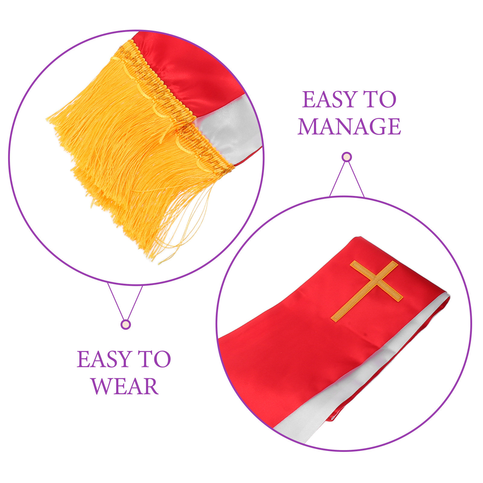 İşlemeli Çift Taraflı Papaz Şa - Stole Wedding Shawl incelemesi ve fiyatı