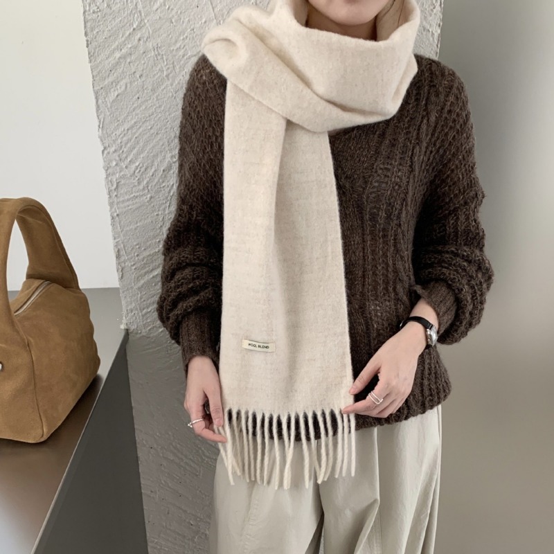 Kore Versiyonu Şık Düz Püsküll - Muffler Men Wool incelemesi ve fiyatı