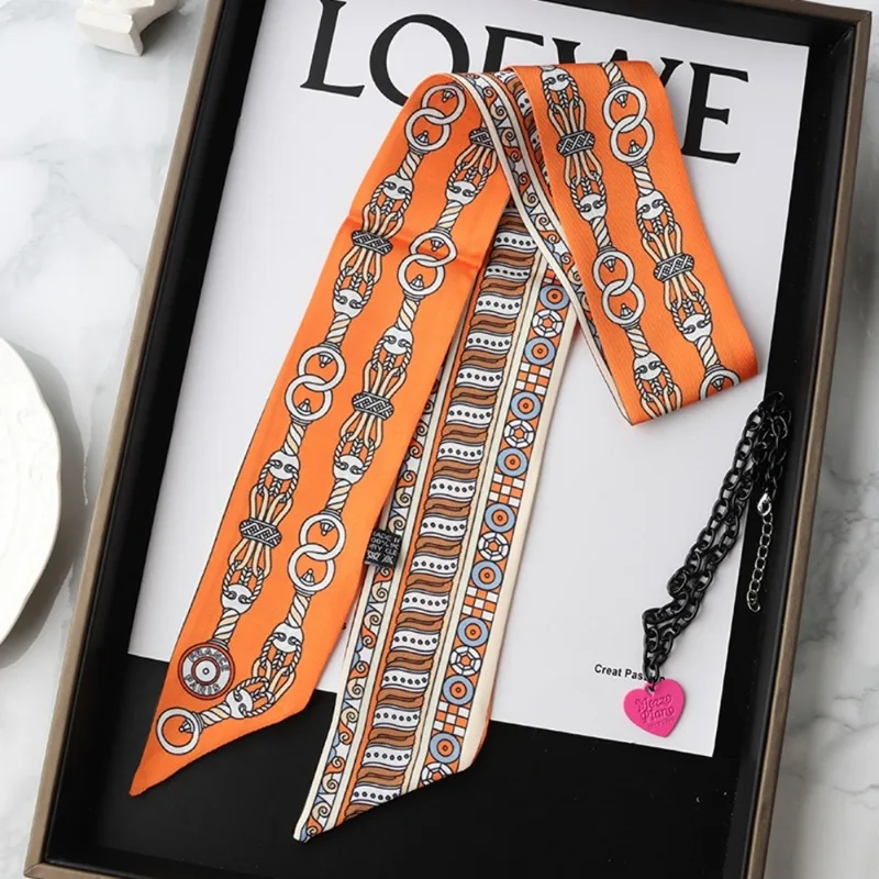Kadınlar için moda ince ipek e - Ascot Neck Scarf incelemesi ve fiyatı
