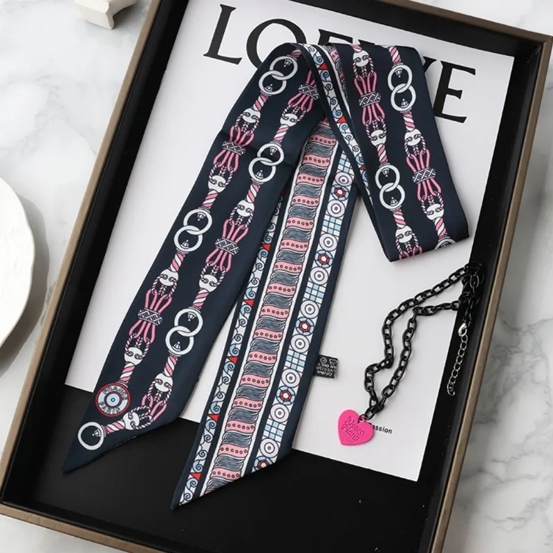 Kadınlar için moda ince ipek e - Ascot Neck Scarf incelemesi ve fiyatı