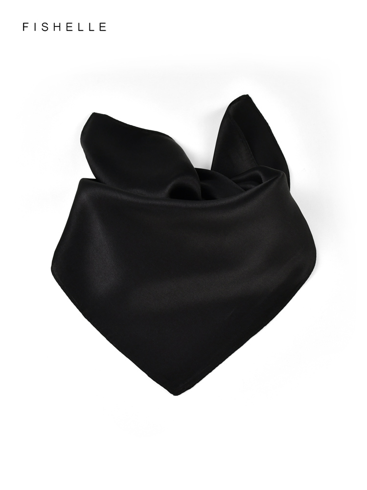 Katı renk siyah saf ipek eşarp - Silk Neck Scarf incelemesi ve fiyatı