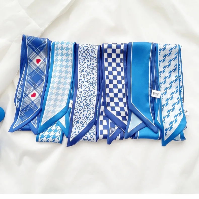 Klein mavi ipek eşarp Kadınlar - Ascot Neck Scarf incelemesi ve fiyatı