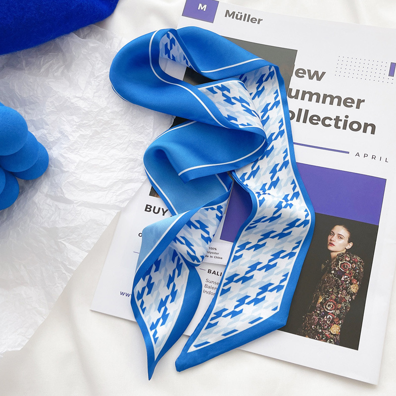 Klein mavi ipek eşarp Kadınlar - Ascot Neck Scarf incelemesi ve fiyatı