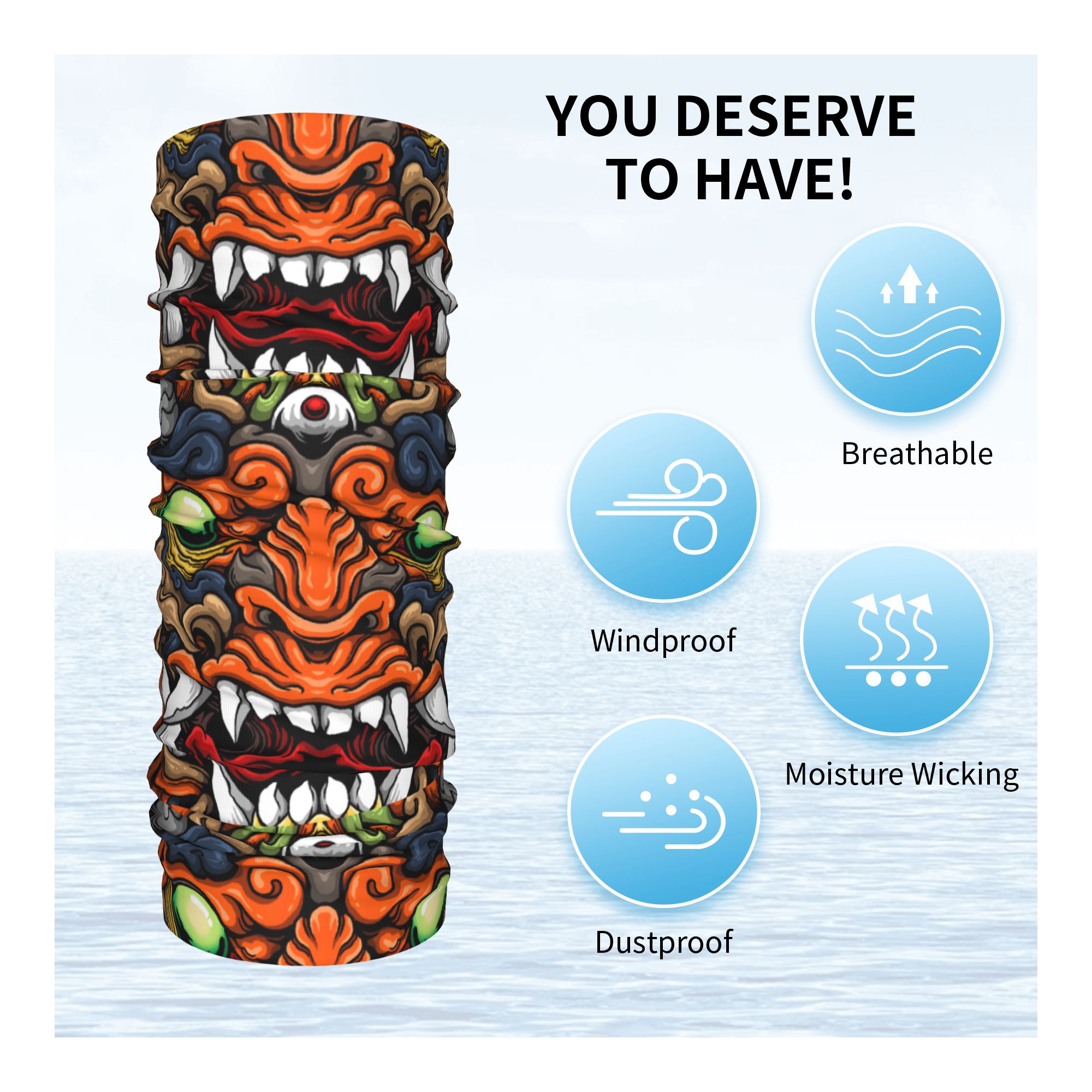 Custom Samurai Demon Oni Winte - Neck Warmer Tube incelemesi ve fiyatı
