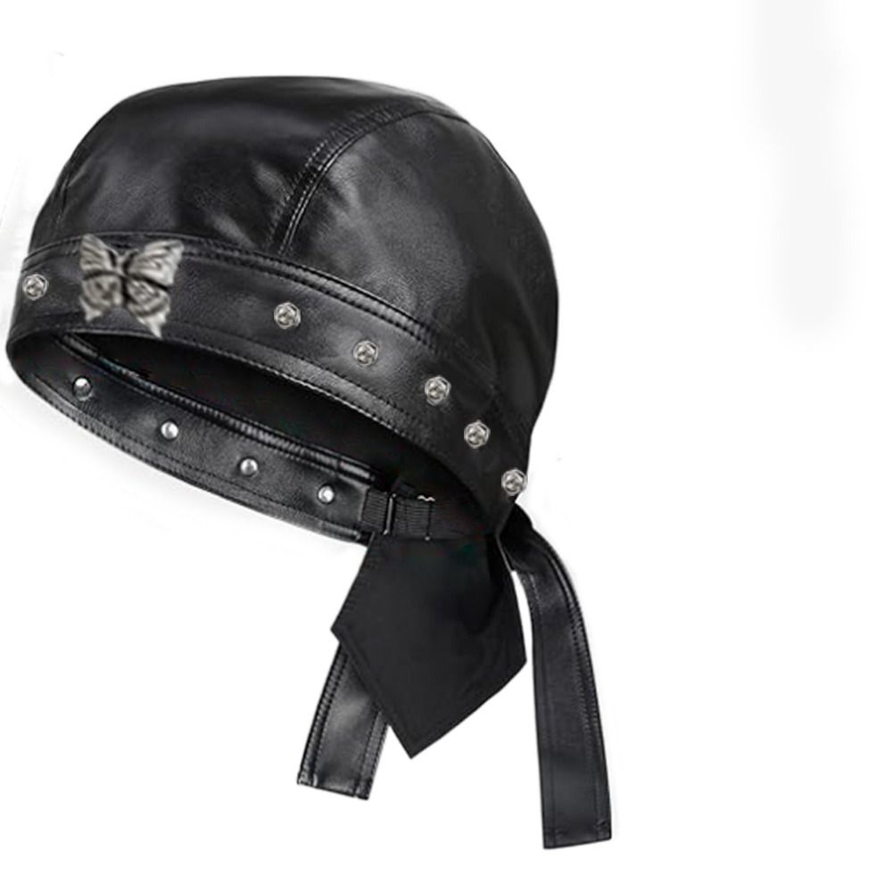 Yeni PU Deri Siyah Biker Şapka - Bandana Doo Rag incelemesi ve fiyatı